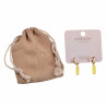 ∅12mm Oorringen met Citroengele Natuursteen Hanger - Gold Plated RVS