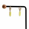 ∅12mm Oorringen met Citroengele Natuursteen Hanger - Gold Plated RVS