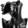 ∅12mm Oorringen met Citroengele Natuursteen Hanger - Gold Plated RVS
