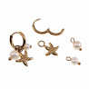 ∅11mm Gold Plated RVS - Oorringen met Zoetwaterparel en Sterhangers