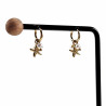 ∅11mm Gold Plated RVS - Oorringen met Zoetwaterparel en Sterhangers