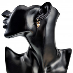 ∅11mm Gold Plated RVS - Oorringen met Zoetwaterparel en Sterhangers