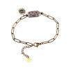 Gold Plated RVS Paperclip Armband met Natuurlijke Zoetwaterbarokparel