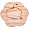 Gold Plated RVS Paperclip Armband met Natuurlijke Zoetwaterbarokparel