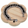Armband Dames - RVS - Brede Armband met Gefacetteerde Onyx Stenen - Spiralen Armband - Verstelbaar