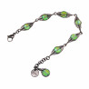16 tot 19cm - RVS Visgraat Armband met Matgroene Kristallen - Dames