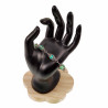 16 tot 19cm - RVS Visgraat Armband met Matgroene Kristallen - Dames
