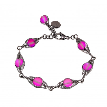 16 tot 19cm - RVS Visgraat Armband met Matroze Kristallen - Dames