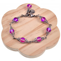 16 tot 19cm - RVS Visgraat Armband met Matroze Kristallen - Dames