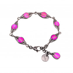 16 tot 19cm - RVS Visgraat Armband met Matroze Kristallen - Dames