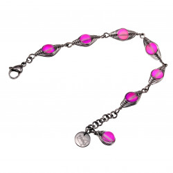 16 tot 19cm - RVS Visgraat Armband met Matroze Kristallen - Dames