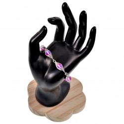 16 tot 19cm - RVS Visgraat Armband met Matroze Kristallen - Dames