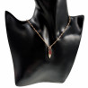 Driedelige Set Dames - Rose Gold Plated - Ketting met Hanger en Lange Oorbellen met Rode Zirkonia