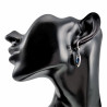Gerhodineerd Ketting met Hanger en Lange Oorbellen - Blauwe Zirkonia