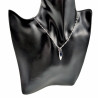 Gerhodineerd Ketting met Hanger en Lange Oorbellen - Blauwe Zirkonia