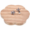 Oorclips Dames - Gerhodineerd Bloem Clip-on Oorbellen met Strass