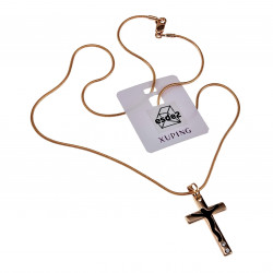 Kruishanger met Slangenketting Dames - Roséverguld - Tweedelige set