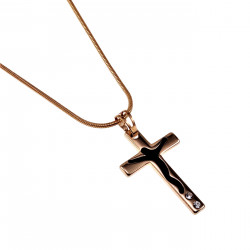 Kruishanger met Slangenketting Dames - Roséverguld - Tweedelige set
