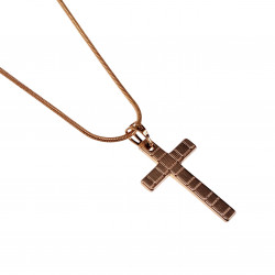Kruishanger met Slangenketting Dames - Roséverguld - Tweedelige set