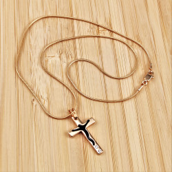 Kruishanger met Slangenketting Dames - Roséverguld - Tweedelige set