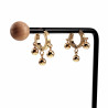 ∅14mm Oorringen Dames - Verguld RVS - Oorbellen met Drie Bolhangers