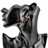 ∅14mm Oorringen Dames - Verguld RVS - Oorbellen met Drie Bolhangers