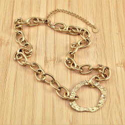 42 tot 49cm Ketting Dames - Gold Plated RVS - Ovale Schakelketting