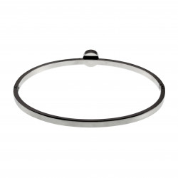 Bangle Dames - RVS Stijve Armband met Ondoorzichtige Lichtroze Zirkonia