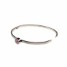 Bangle Dames - RVS Stijve Armband met Ondoorzichtige Lichtroze Zirkonia