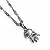 Dames - Rope Oval Ketting met Babyhandje Hanger - Gerhodineerd