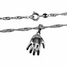 Dames - Rope Oval Ketting met Babyhandje Hanger - Gerhodineerd