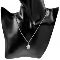 Dames - Rope Oval Ketting met Babyhandje Hanger - Gerhodineerd