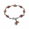 esde2 Armband - RVS Visgraat Armband met Amber- en Oranje Kristallen