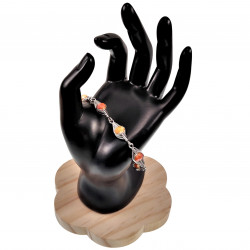 esde2 Armband - RVS Visgraat Armband met Amber- en Oranje Kristallen
