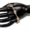 esde2 Armband - RVS Visgraat Armband met Amber- en Oranje Kristallen