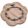 esde2 Armband RVS Visgraat Armband met Ondoorzichtig Groene Kristallen