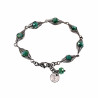 esde2 Armband RVS Visgraat Armband met Ondoorzichtig Groene Kristallen