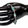 esde2 Armband RVS Visgraat Armband met Ondoorzichtig Groene Kristallen