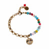Verguld RVS Armband met Kleurrijke Kristallen en Oog van Horus Hanger