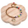 Verguld RVS Armband met Kleurrijke Kristallen en Oog van Horus Hanger