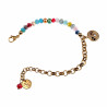 Verguld RVS Armband met Kleurrijke Kristallen en Oog van Horus Hanger