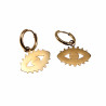 Oorbellen Dames - Verguld RVS - Oorringen met Oog van Horus Hanger