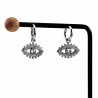 Oorbellen Dames - Gepolijst RVS - Oorringen met Oog van Horus Hanger