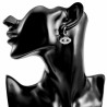 Oorbellen Dames - Gepolijst RVS - Oorringen met Oog van Horus Hanger