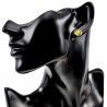 ∅12mm Oorbellen Dames - RVS - Oorknopjes met Geel Kattenoog Kristal