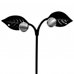 Oorbellen Dames - RVS - Oorknopjes met Lichtgrijze Kattenoog Kristal