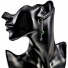 Dames RVS Lange Oorbellen met Groene Jade-Steen en Ketting met Ster