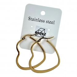 ∅35mm Oorbellen Dames - Verguld RVS - Hart Oorringen