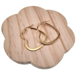 ∅35mm Oorbellen Dames - Verguld RVS - Hart Oorringen