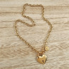 44cm Ketting Dames Verguld RVS Ovale Schakelketting met Hart-T-Sluiting